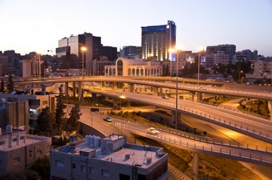queen alia international airport road at night,amman,jordan