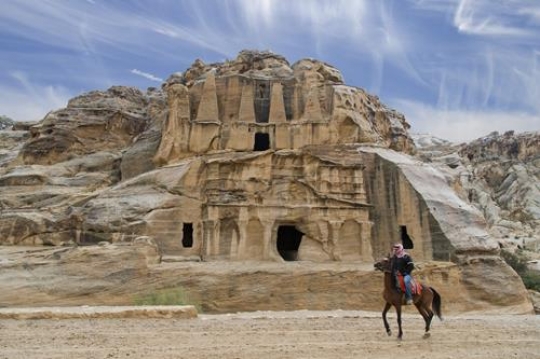 Bedouin Knight  in Ancient city of Petra, Jordan.