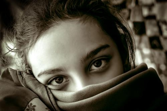 girls with covered face