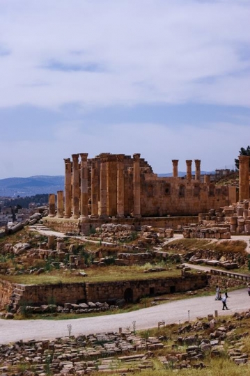 Ruin of the ancient Artemis temple in Jerash