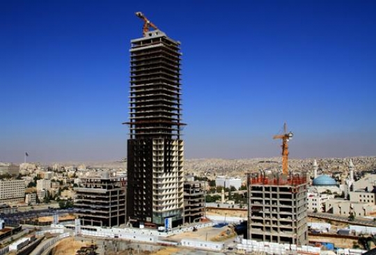 building under construction in al abdali,amman,jordan