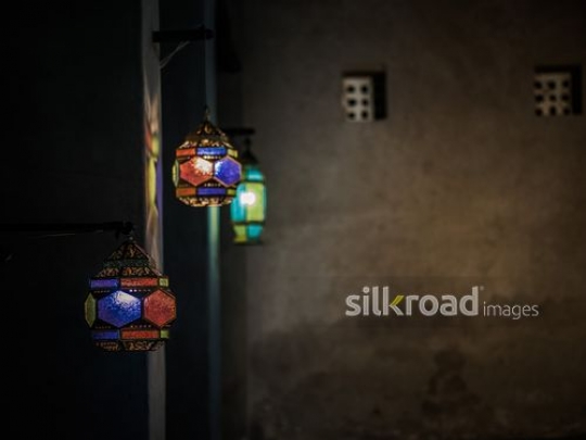 Beautiful lanterns on the wall|-
