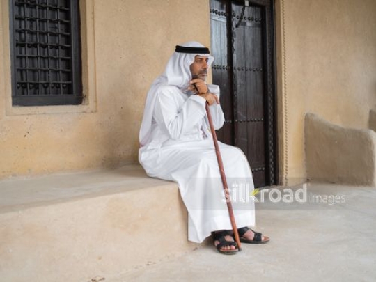 Old man contemplating|-