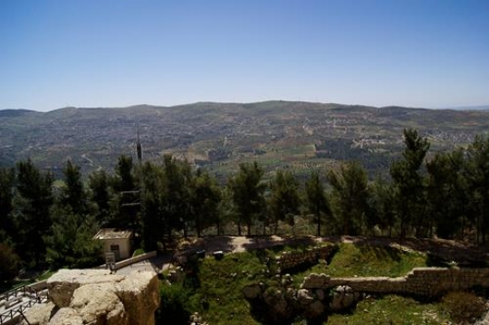aerial view of ajloun castle