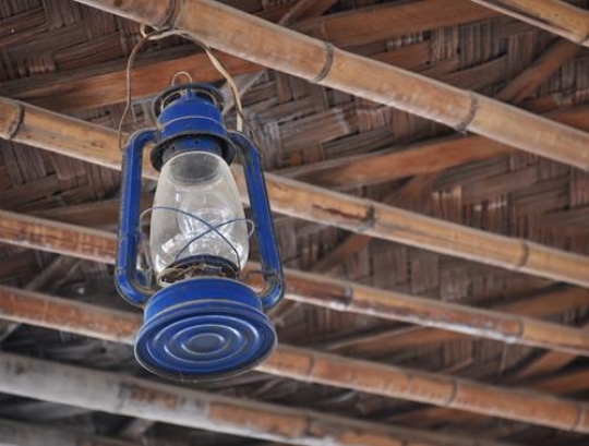 Lantern on Wooden Roof