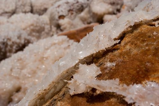 Crystalic salt on a rocks near