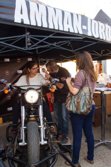 woman with a harley davidson motorbike