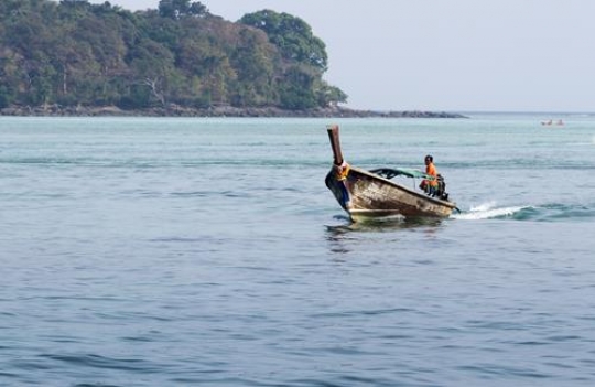 simple man sailing his boat