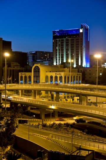 queen alia international airport road at night,amman,jordan
