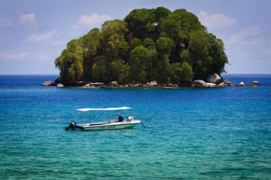 touristic ferry by an island