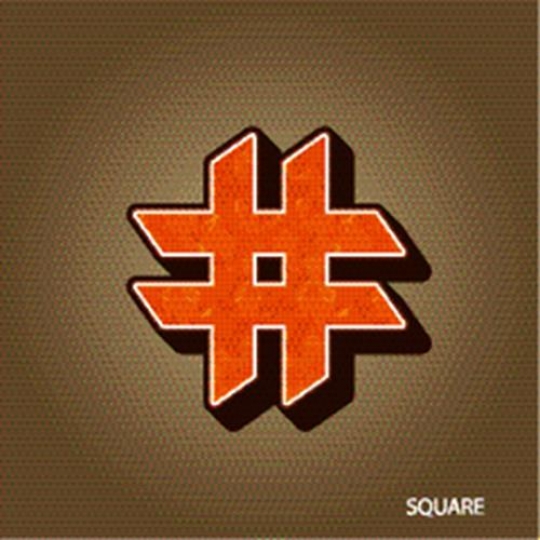 Orange Hashtag on Brown Background