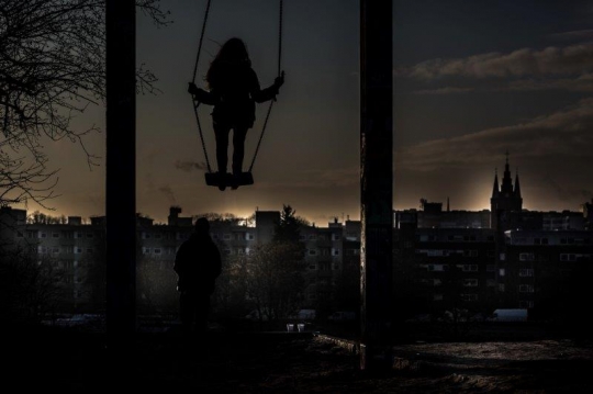 Girl on a Swing in Berlin