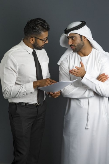 Business employees talking to each other|