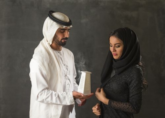 Portrait of an arab man and woman|-