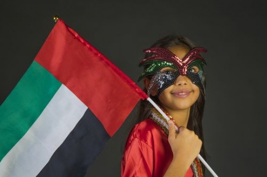 Girl celebrating the UAE National Day