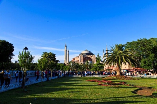 yard in front of a mosque
