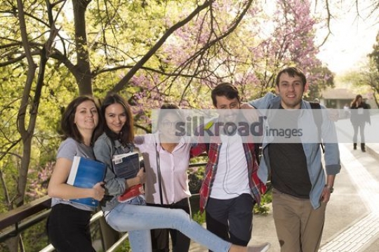Group of friends posing for the camera|