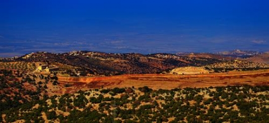 Landscape view of Ajloun mountains . Jordan.