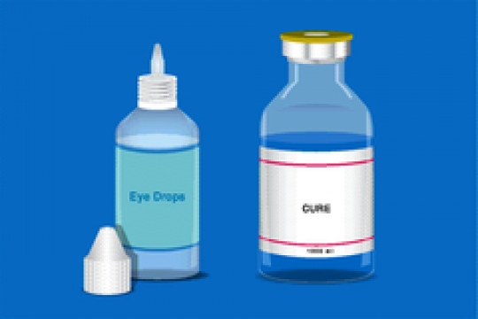eye drops bottle with a medical ampoules