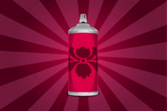 red aerosol spray bottle