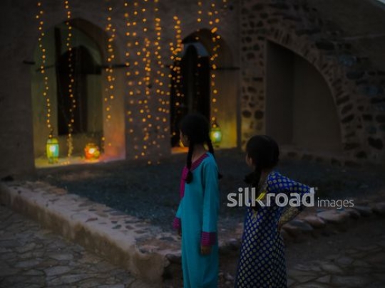 Girls in the traditional neighborhood|-