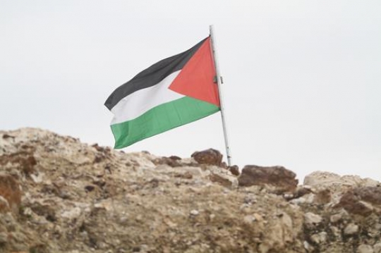 Palestinian Flag  at Bab al-Sh