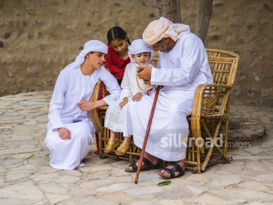 Kids with grandfather|-