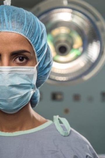 Middle Eastern Woman Surgeon at Operation Room