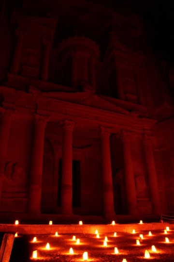 treasury during night walk pet