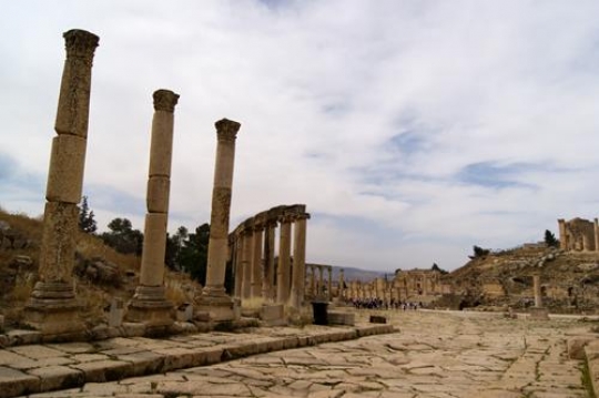 oval plaza at jerash ruins,Jor