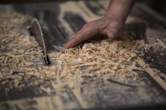 Man cleaning the dust