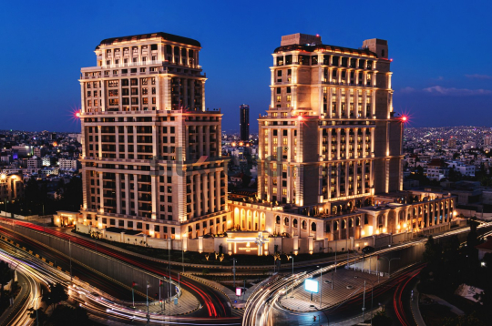 Radisson Blu Hotel in Amman, Jordan at Night