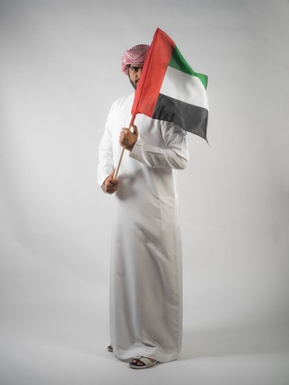Proud man celebrating the UAE national day 