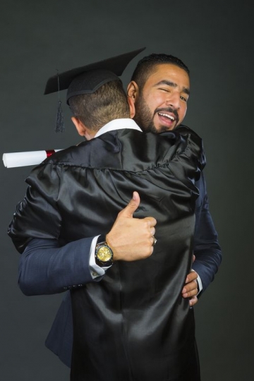 A Cool Arab Dad Greeting Son on Graduation|-